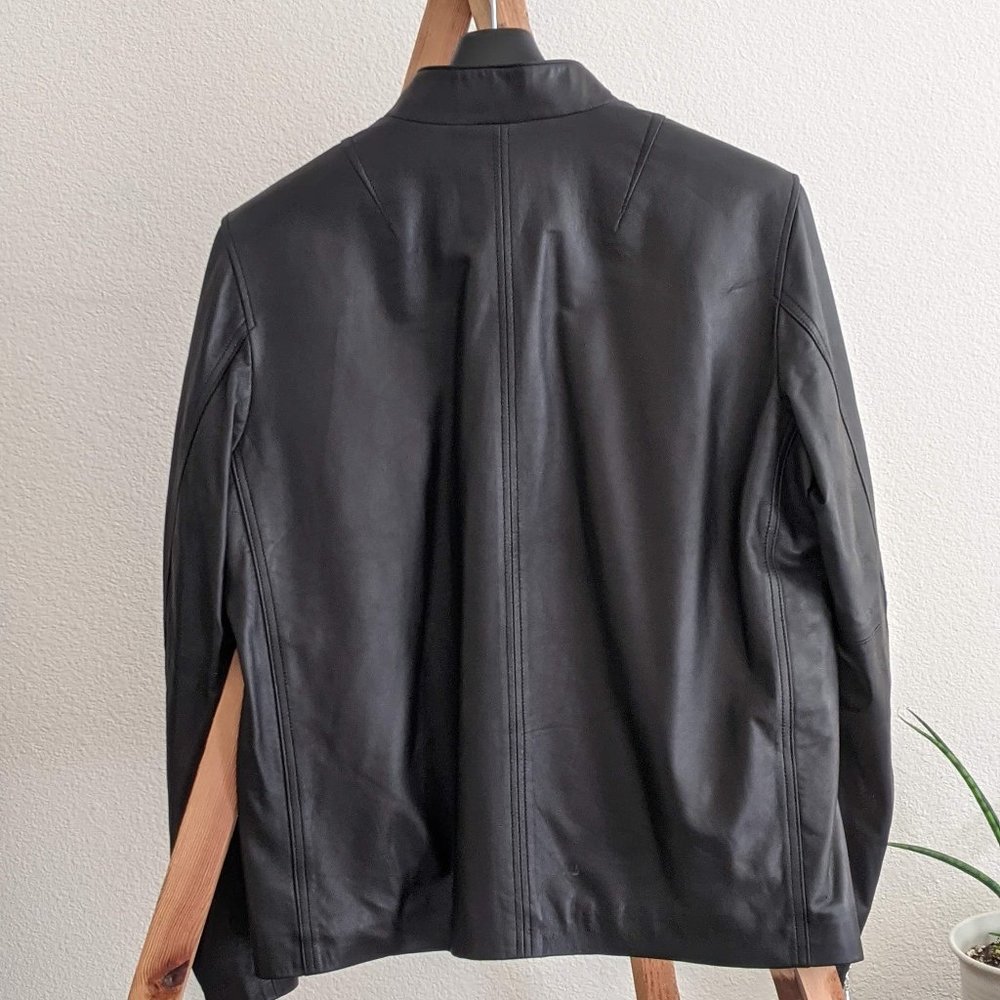 rag & bone Black Leather Bomber Jacket - Picture 2 of 7